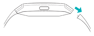 smartwatch con una correa separada que se extrae de la carcasa
